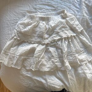 Chic White Lace A-Line Skirt